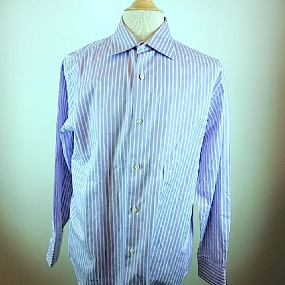 Banana Republic purple white stripe dress shirt L